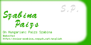 szabina paizs business card